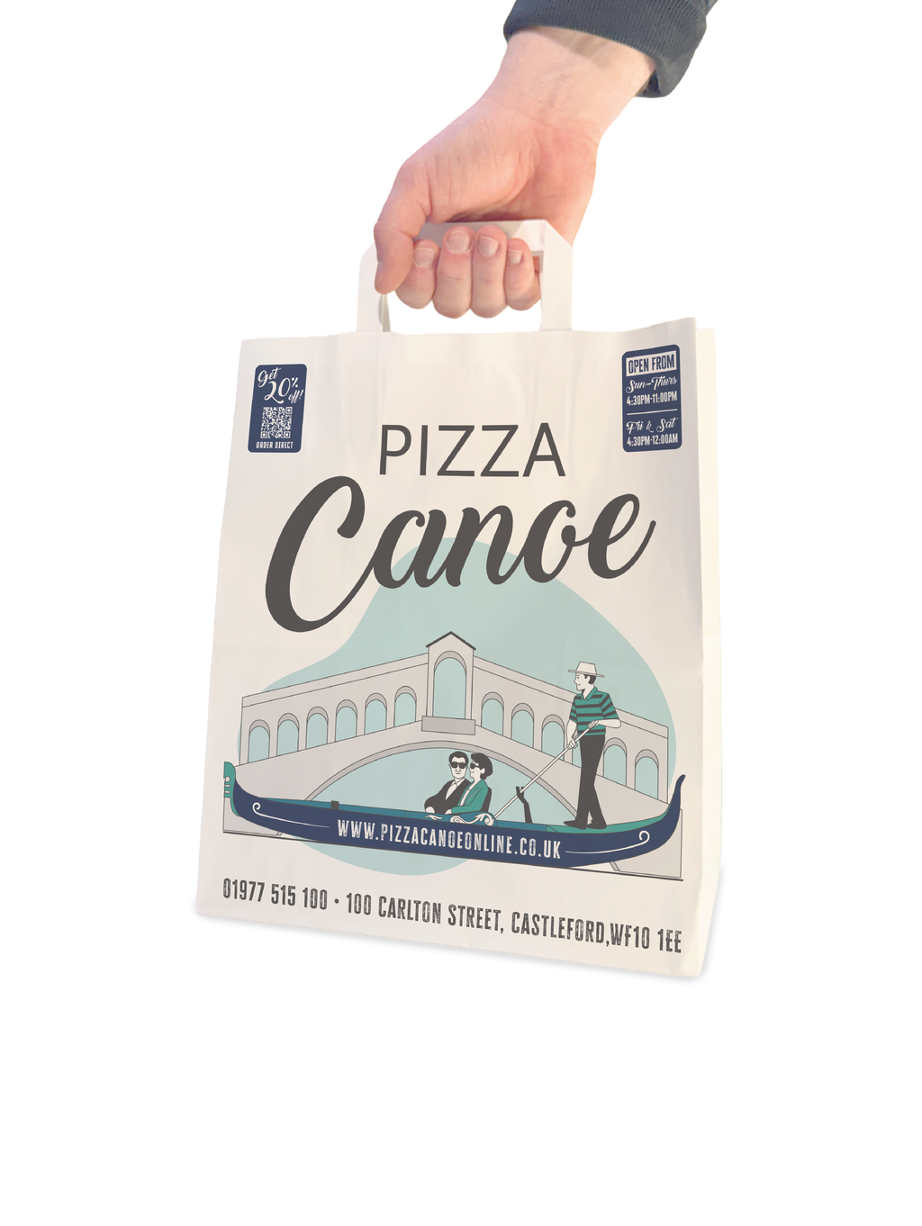 Custom Printed Paper Bags with Handles – 250 Units