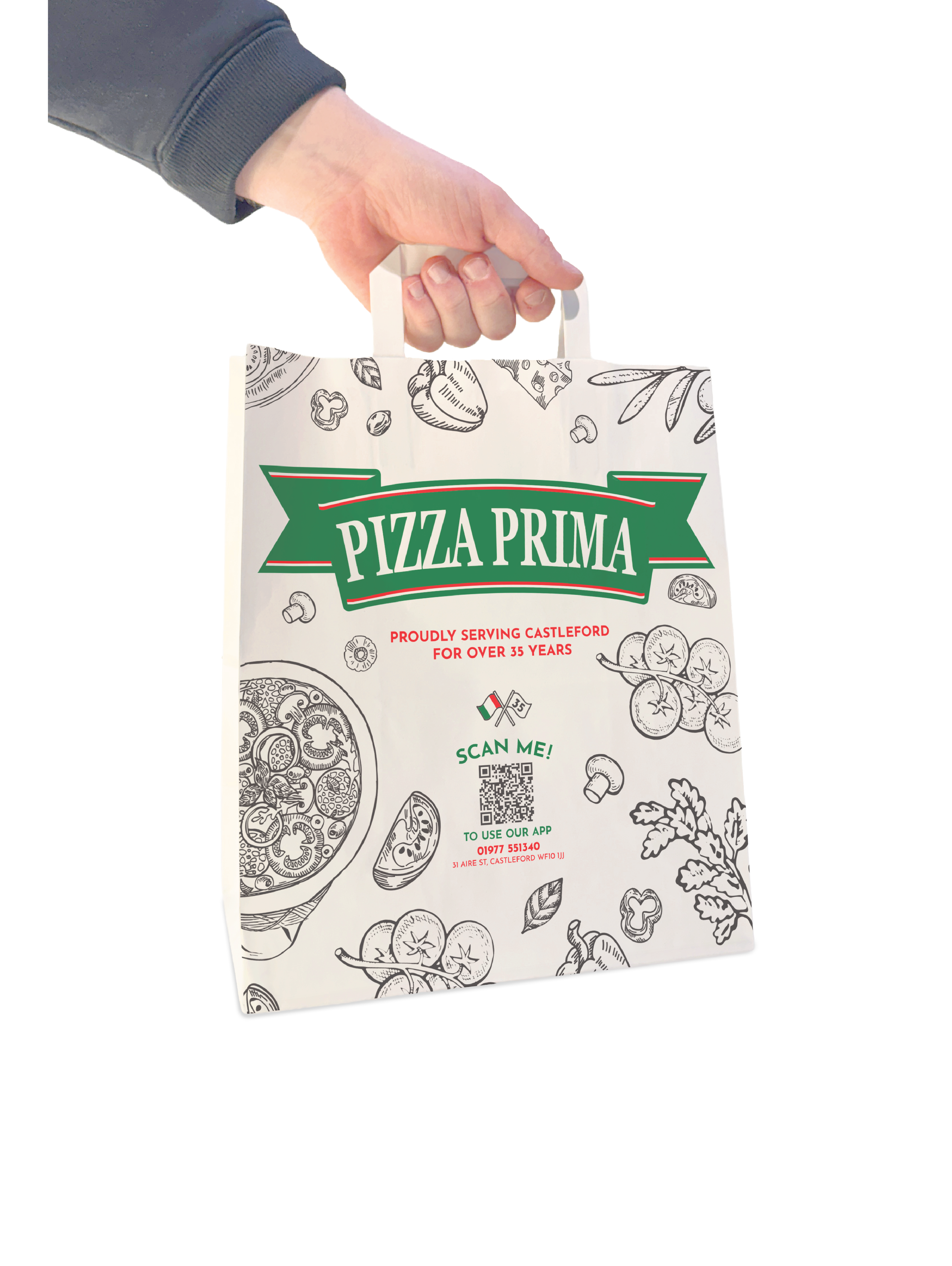 Custom Printed Paper Bags with Handles – 250 Units